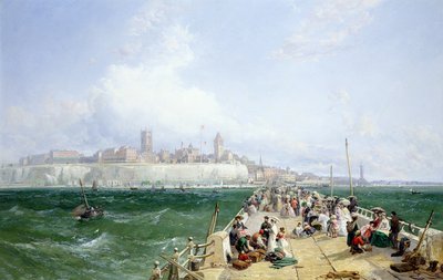 A View of Margate from the Pier, 1868 by James Webb